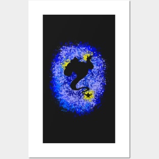 Blue Inspired Silhouette Posters and Art